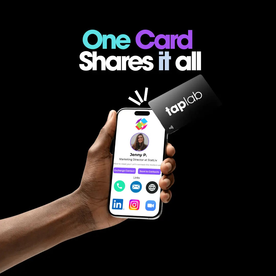 Premium NFC business card in action